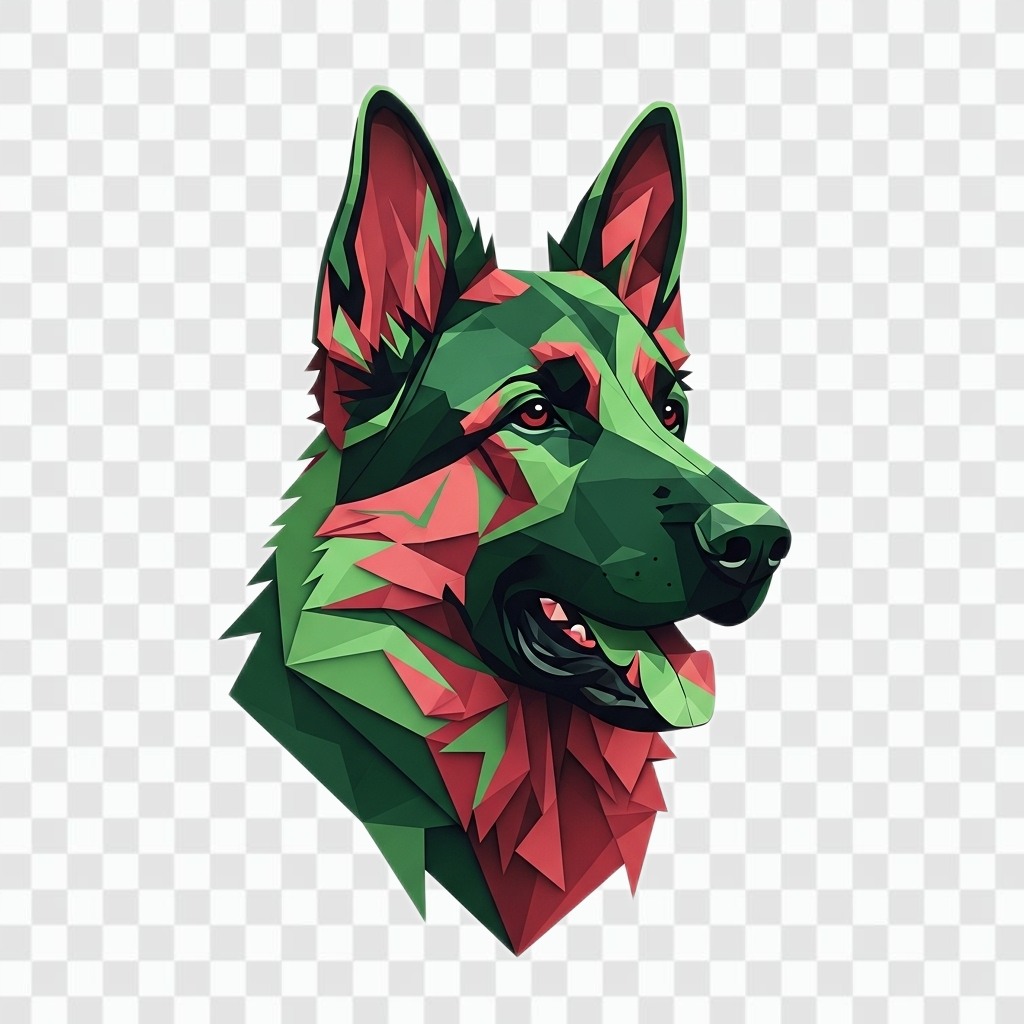 Enhanced Geometric German Shepherd Portrait